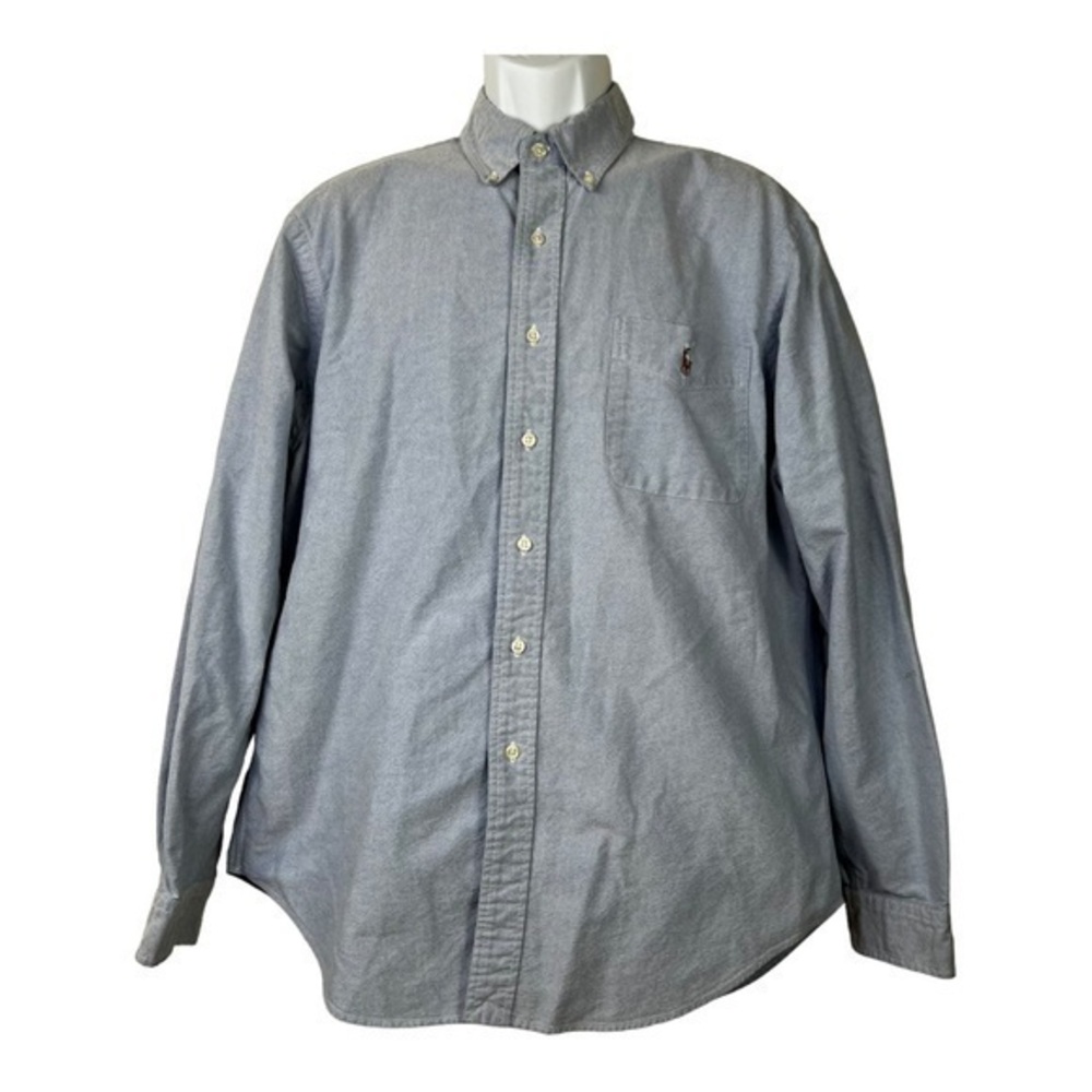 Ralph Lauren Men Classic Fit Casual Shirt Blue Sz L